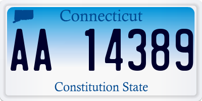 CT license plate AA14389