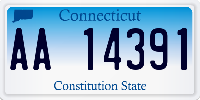 CT license plate AA14391