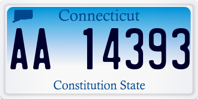 CT license plate AA14393