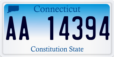 CT license plate AA14394