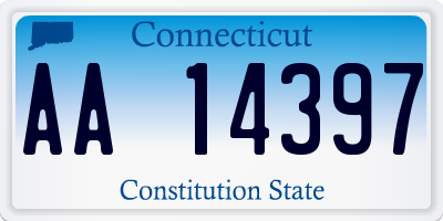 CT license plate AA14397