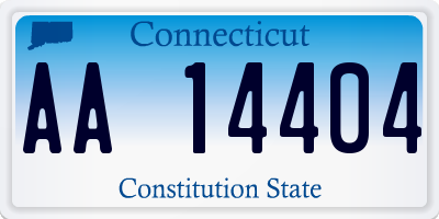 CT license plate AA14404