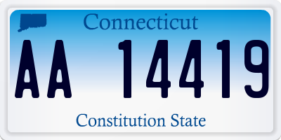 CT license plate AA14419