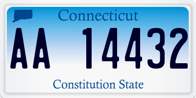 CT license plate AA14432