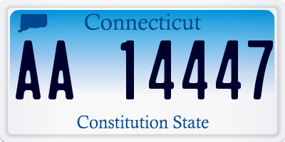 CT license plate AA14447