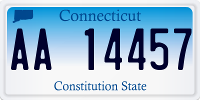 CT license plate AA14457