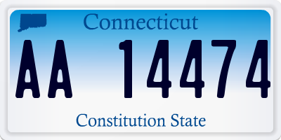 CT license plate AA14474