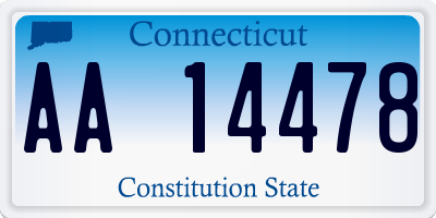 CT license plate AA14478