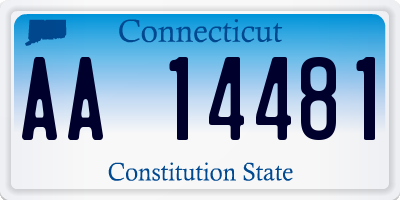 CT license plate AA14481