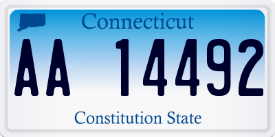 CT license plate AA14492