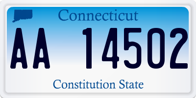 CT license plate AA14502