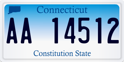 CT license plate AA14512