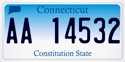 CT license plate AA14532