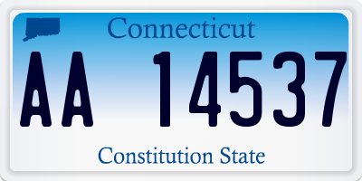 CT license plate AA14537