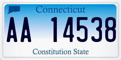 CT license plate AA14538