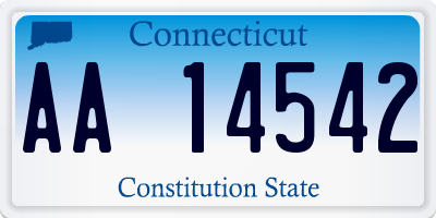 CT license plate AA14542