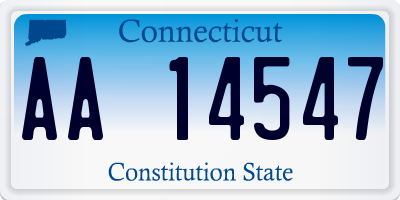 CT license plate AA14547