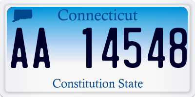 CT license plate AA14548