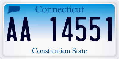 CT license plate AA14551