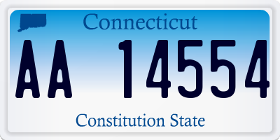 CT license plate AA14554