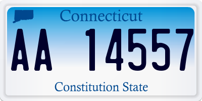 CT license plate AA14557