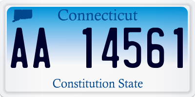 CT license plate AA14561