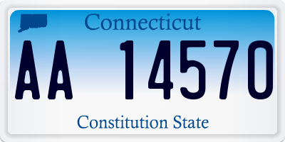 CT license plate AA14570