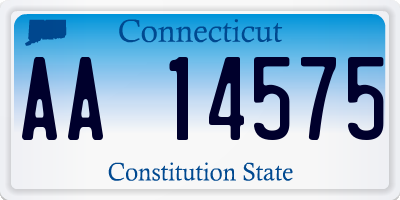 CT license plate AA14575