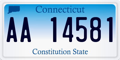 CT license plate AA14581