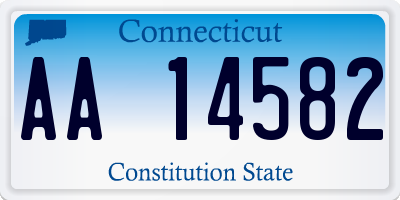 CT license plate AA14582