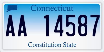 CT license plate AA14587