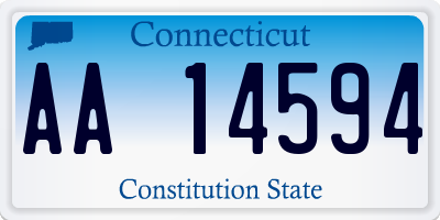 CT license plate AA14594