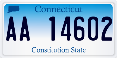 CT license plate AA14602