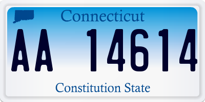 CT license plate AA14614