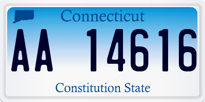 CT license plate AA14616