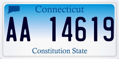 CT license plate AA14619