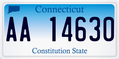 CT license plate AA14630