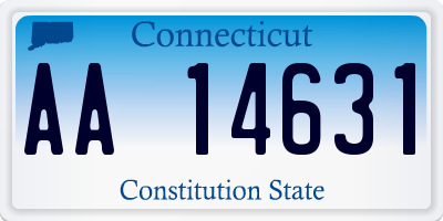 CT license plate AA14631