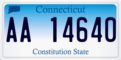 CT license plate AA14640