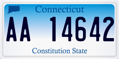 CT license plate AA14642