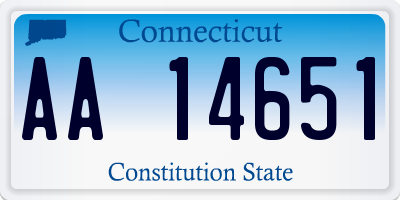 CT license plate AA14651