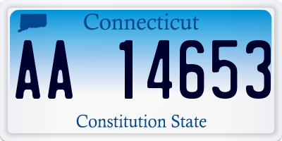 CT license plate AA14653