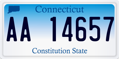 CT license plate AA14657