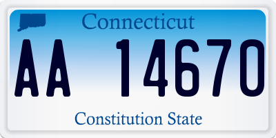 CT license plate AA14670