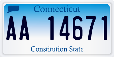 CT license plate AA14671