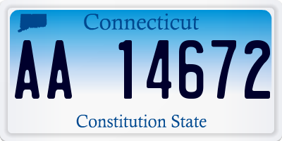 CT license plate AA14672