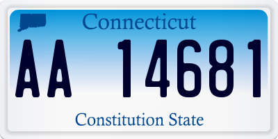 CT license plate AA14681