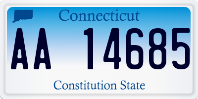 CT license plate AA14685