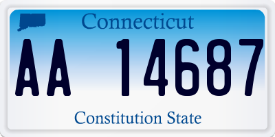 CT license plate AA14687