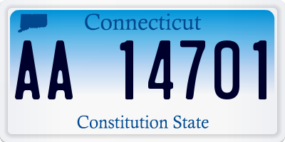 CT license plate AA14701